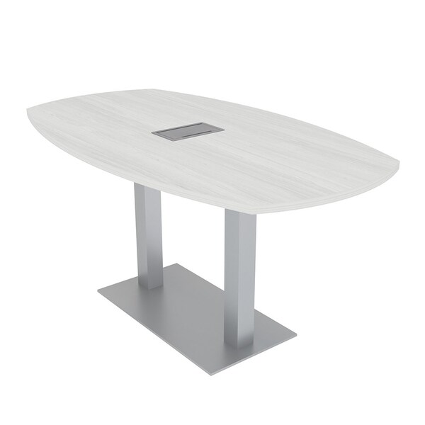 Skutchi Designs 33.5 in W, 59.5 in L, 29 in H, Engineered Wood Top, White HAR-ABOT-34X60-DOU-ELEC-WHCYPRESS - main